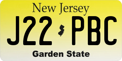 NJ license plate J22PBC