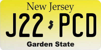 NJ license plate J22PCD