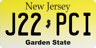 NJ license plate J22PCI