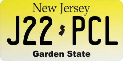NJ license plate J22PCL