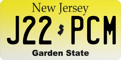 NJ license plate J22PCM