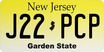 NJ license plate J22PCP