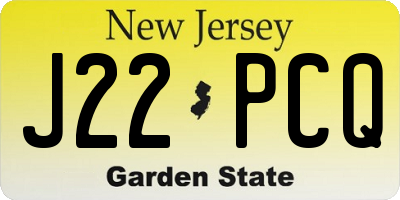 NJ license plate J22PCQ