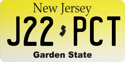 NJ license plate J22PCT