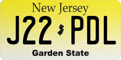 NJ license plate J22PDL