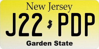 NJ license plate J22PDP