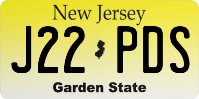 NJ license plate J22PDS