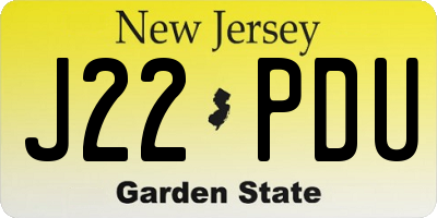 NJ license plate J22PDU