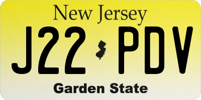NJ license plate J22PDV