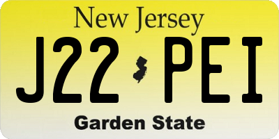 NJ license plate J22PEI
