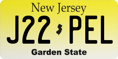 NJ license plate J22PEL