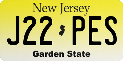 NJ license plate J22PES