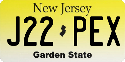 NJ license plate J22PEX