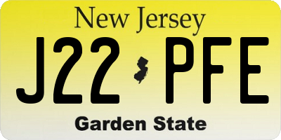 NJ license plate J22PFE