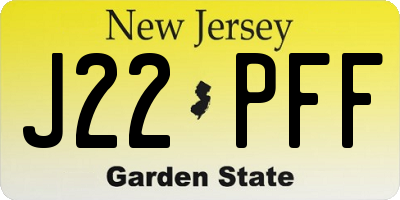 NJ license plate J22PFF