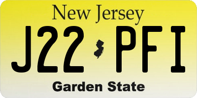 NJ license plate J22PFI