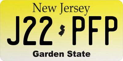 NJ license plate J22PFP