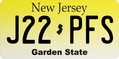 NJ license plate J22PFS