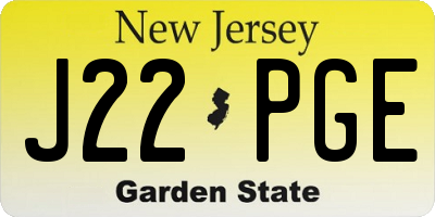 NJ license plate J22PGE