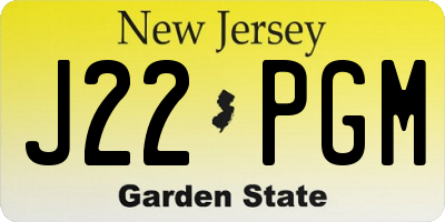 NJ license plate J22PGM