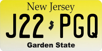 NJ license plate J22PGQ