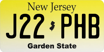 NJ license plate J22PHB