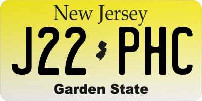 NJ license plate J22PHC