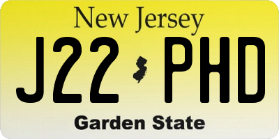 NJ license plate J22PHD