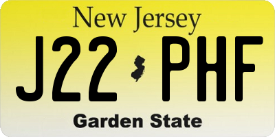 NJ license plate J22PHF