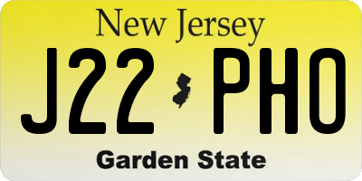 NJ license plate J22PHO