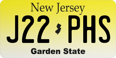 NJ license plate J22PHS