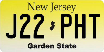 NJ license plate J22PHT