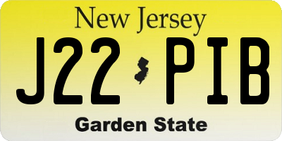NJ license plate J22PIB