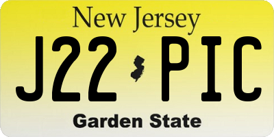 NJ license plate J22PIC