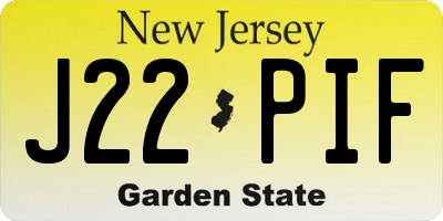 NJ license plate J22PIF
