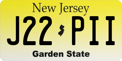 NJ license plate J22PII