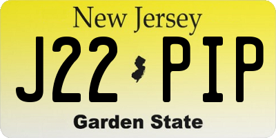 NJ license plate J22PIP
