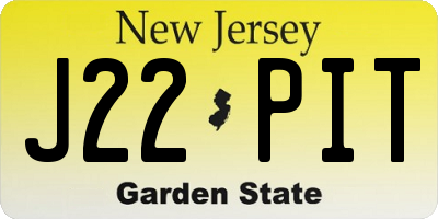 NJ license plate J22PIT