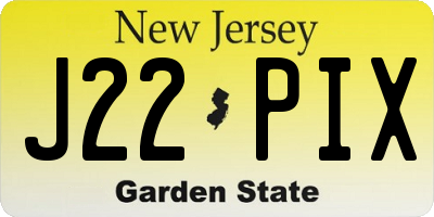 NJ license plate J22PIX