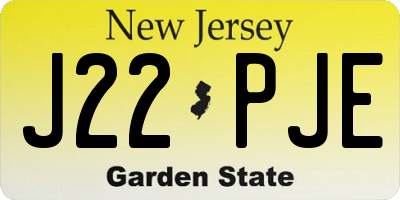 NJ license plate J22PJE