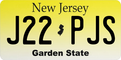 NJ license plate J22PJS