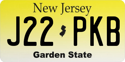 NJ license plate J22PKB
