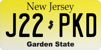 NJ license plate J22PKD