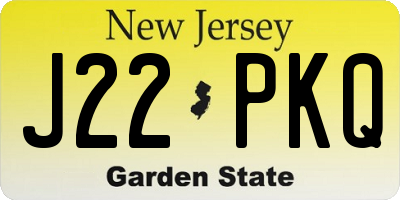NJ license plate J22PKQ