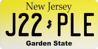 NJ license plate J22PLE