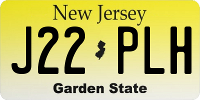NJ license plate J22PLH