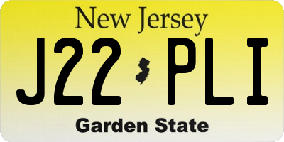 NJ license plate J22PLI