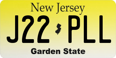 NJ license plate J22PLL