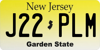 NJ license plate J22PLM