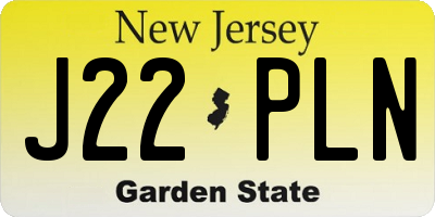 NJ license plate J22PLN